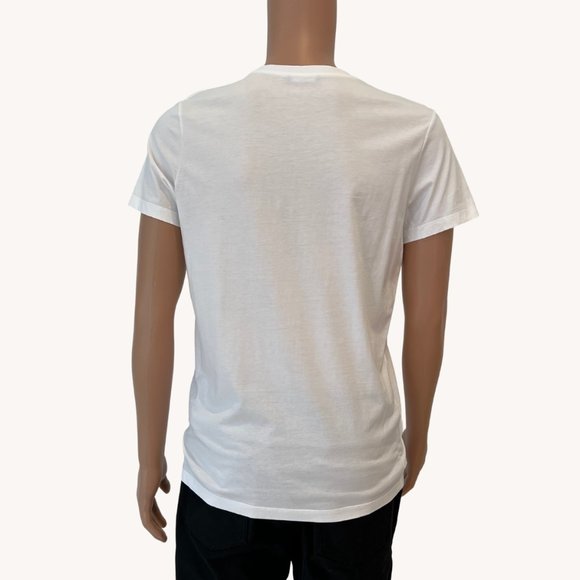 BALMAIN LOGO-PRINT COTTON MENS SHIRT. WHITE/CHROME SIZE M - Picture 3 of 6